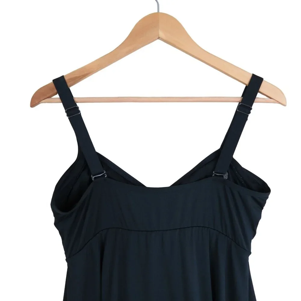 GLOW & GROW Women's Black & Gray Maternity One Piece Swimsuit Size S